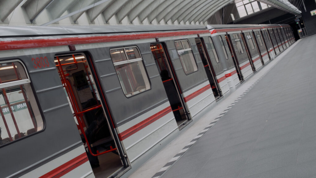 Prague Metro Station Train