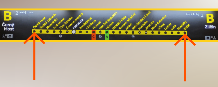 Prague Metro final directions 