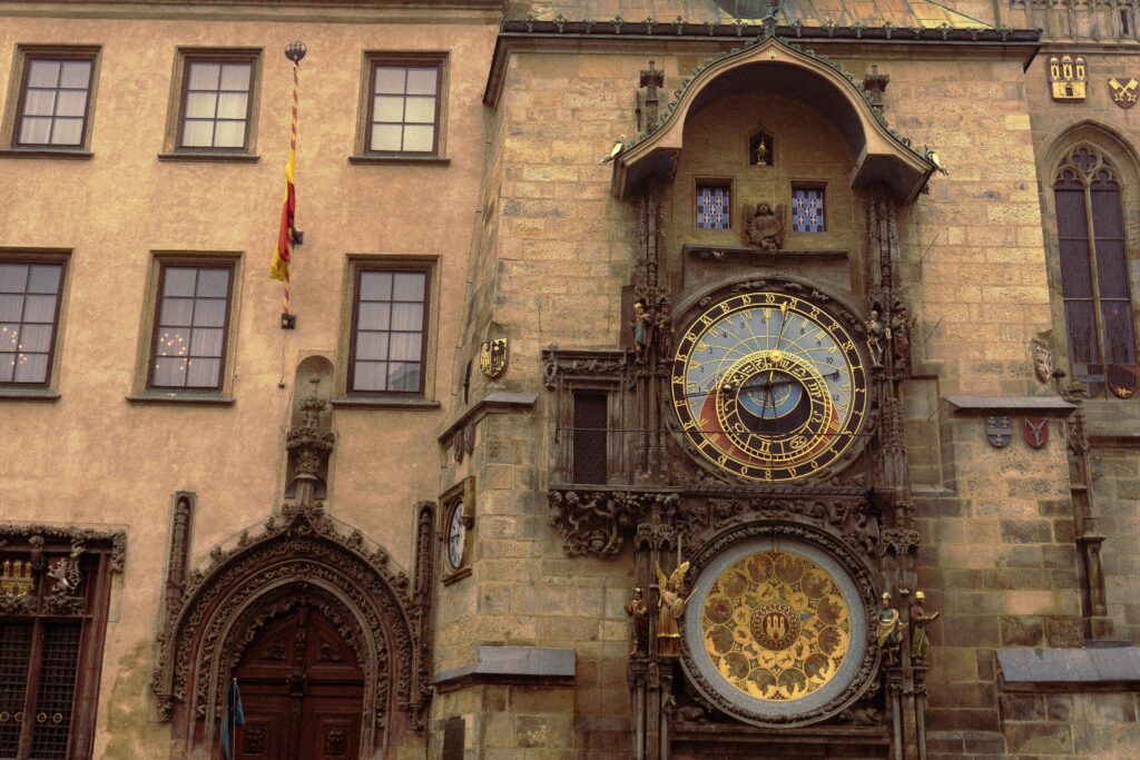 The famous Prague Astronomical Clock on the Old Town Hall reachable by Prague Metro