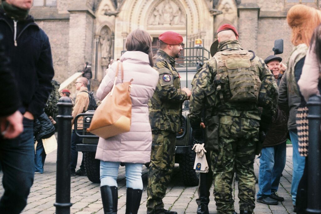 Local Etiquette in Prague – locals appearing reserved and calm in public without unnecessary interaction or expression