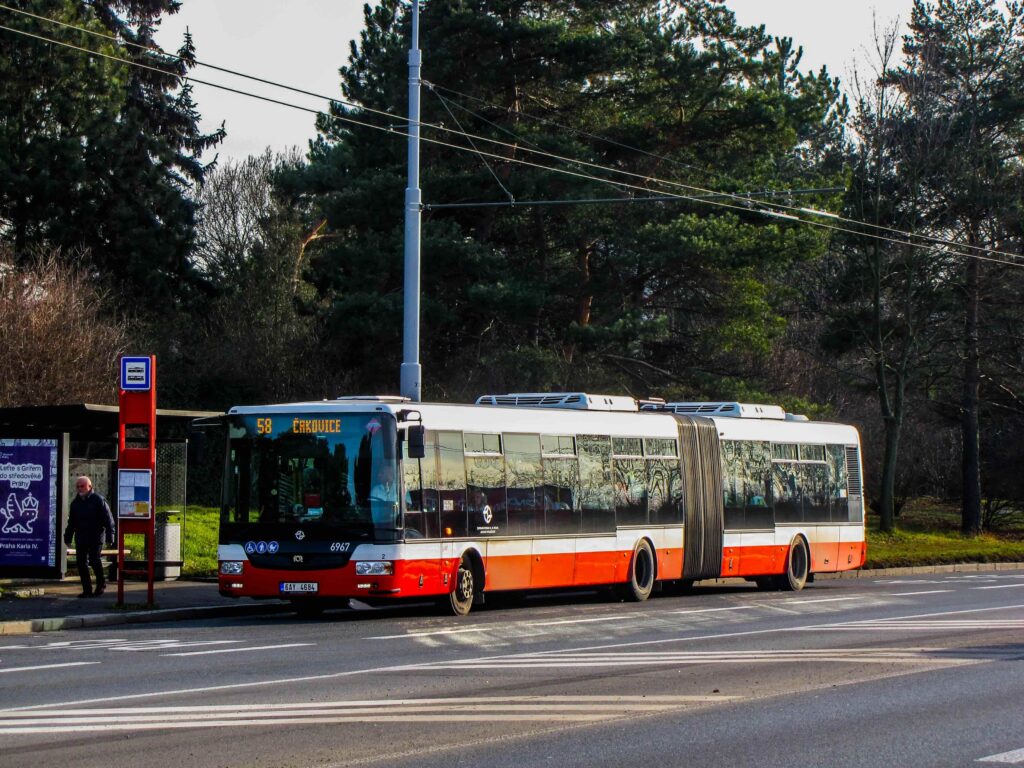 Public transport bus in Prague showing an easy and efficient way to get around the city