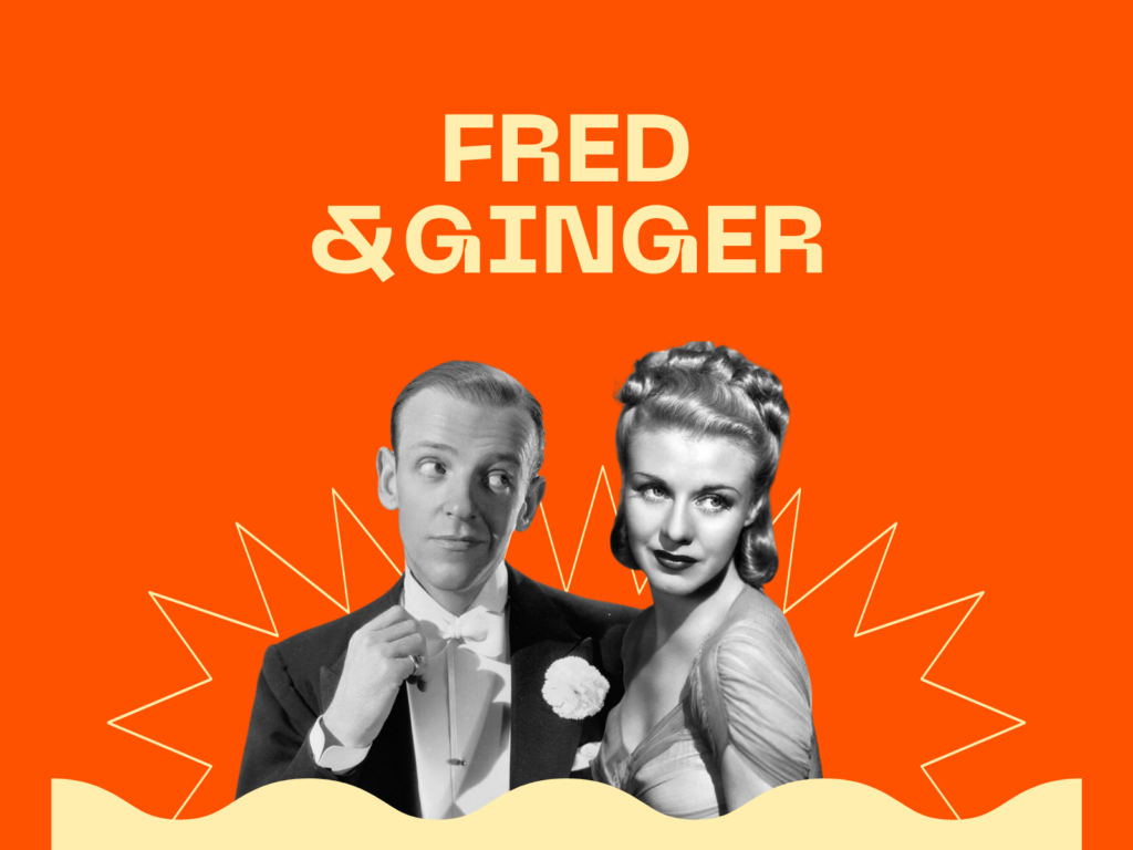 Fred Astaire and Ginger Rogers illustration representing the architectural inspiration