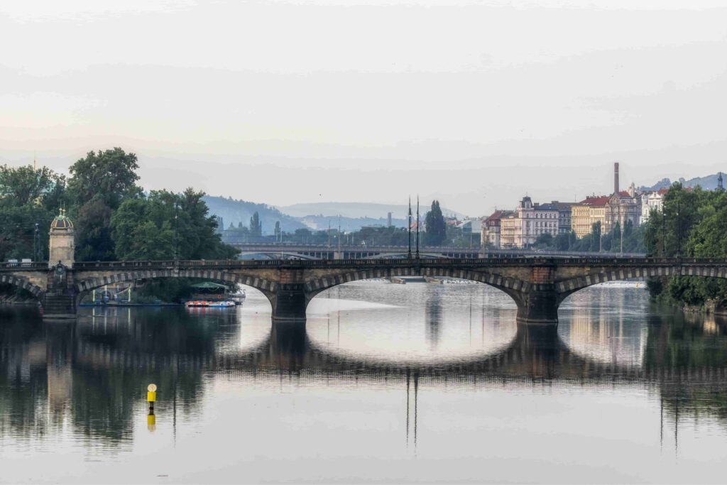 Prague Bridges offer many viewpoints, but Legions Bridge stands out for its peaceful atmosphere and scenic vistas.