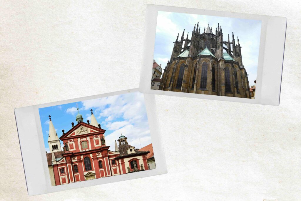 Prague Cathedral Circuit highlights including St. Vitus Cathedral and the Basilica of St. George in Prague Castle.