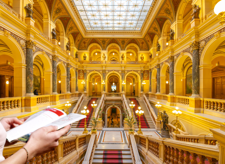 Interior of the National Museum, one of the unusual museums in Prague