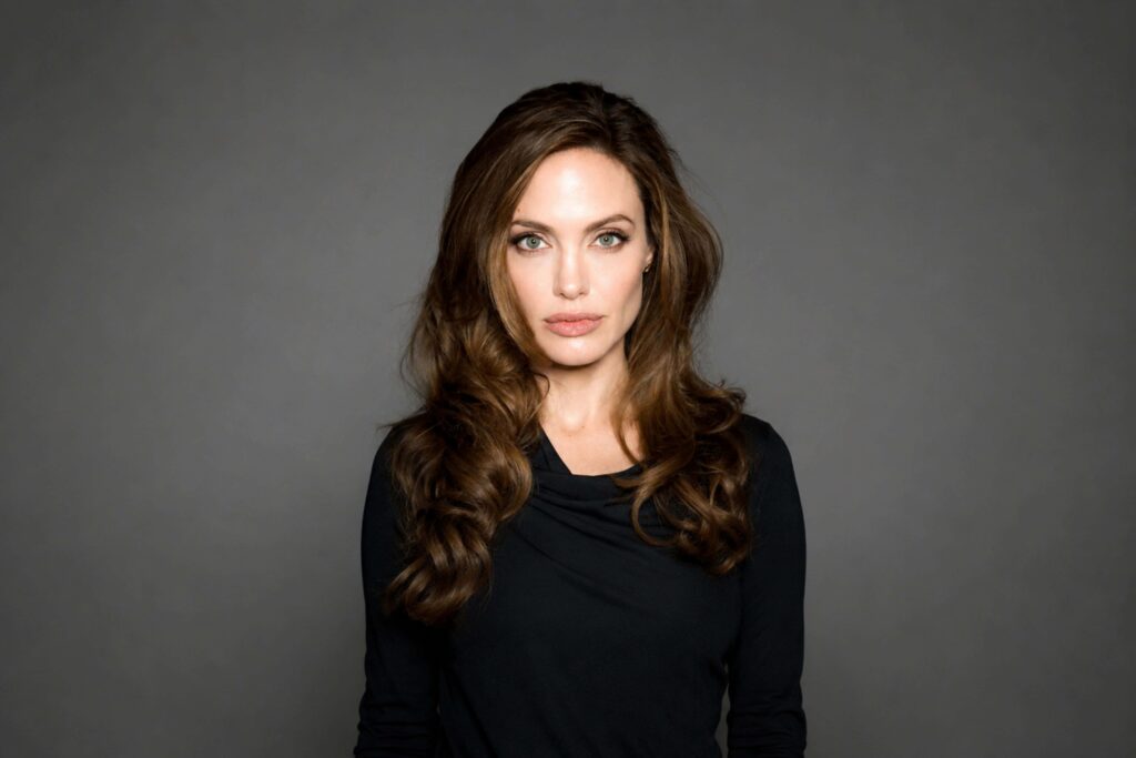 Famous People in Prague: Portrait of actress Angelina Jolie, who filmed scenes for Wanted in Prague