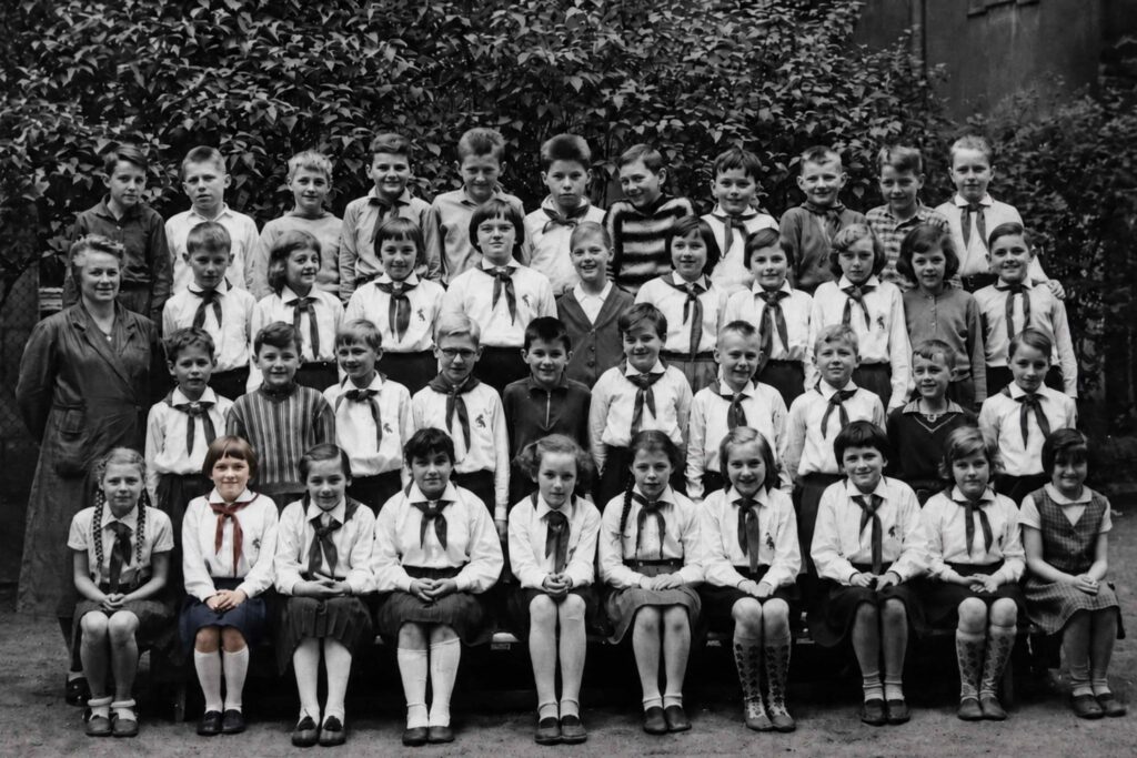 Childhood school photograph of Olga Hepnarová before the 1973 attack at Strossmayerovo náměstí tram stop in Prague