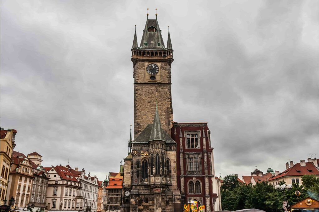 Old Town Hall Tower in Old Town Square, one of the most famous Prague Towers with panoramic views of the historic city center