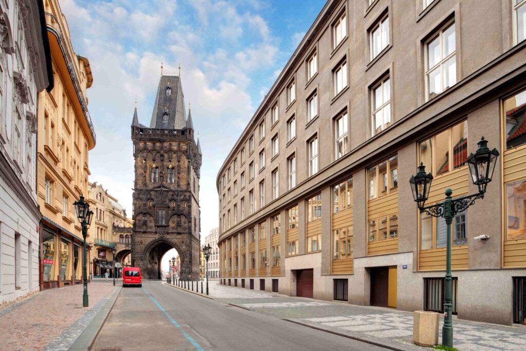 Powder Tower on Celetná Street, one of the most historic Prague Towers and the traditional gateway to the Old Town