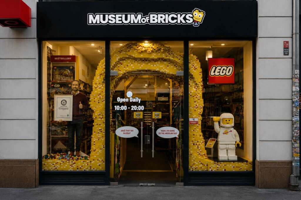 Unusual Museums in Prague - entrance to the LEGO Museum in Prague city center