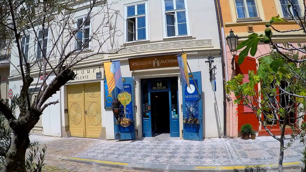 Unusual Museums in Prague - entrance to Speculum Alchemiae, the historic alchemy museum in Prague Old Town