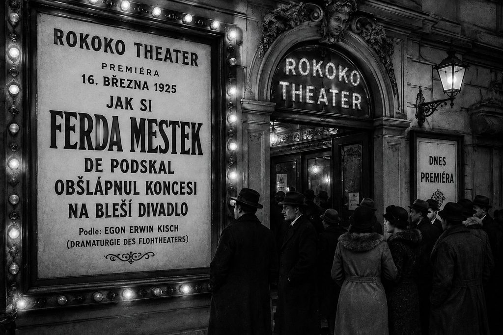 Ferda Mestek theatre premiere at Prague's Rokoko Theatre in 1925