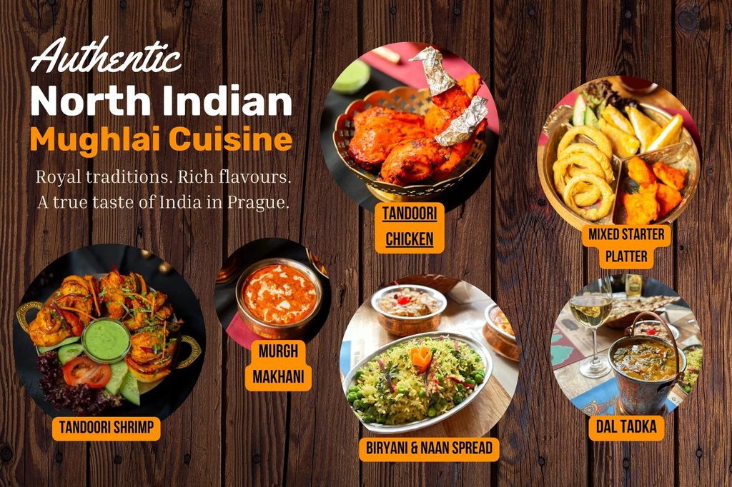 Indian cuisine in Prague with North Indian Mughlai dishes
