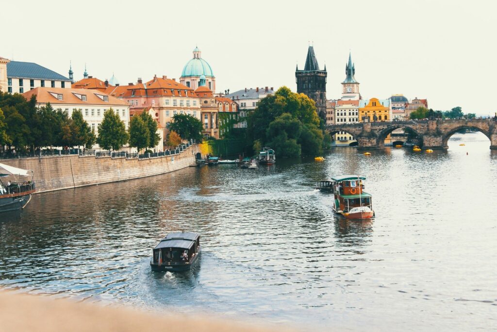 Water Activities in Prague on the Vltava River with Charles Bridge