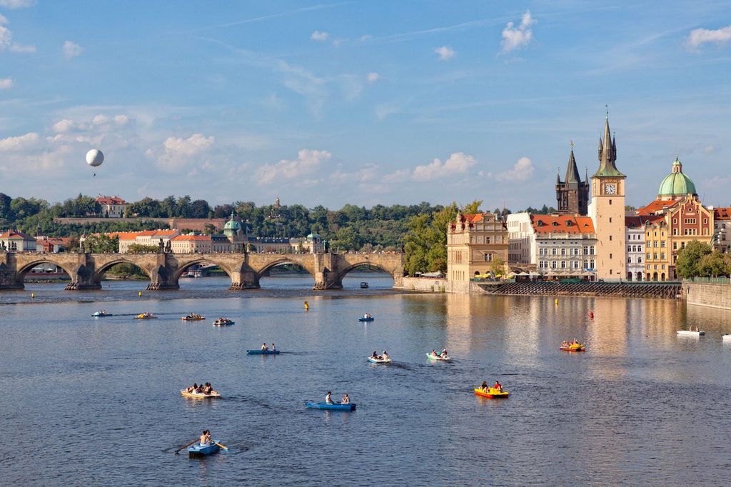 Fun things to do in Prague, boating and water activities on the Vltava River