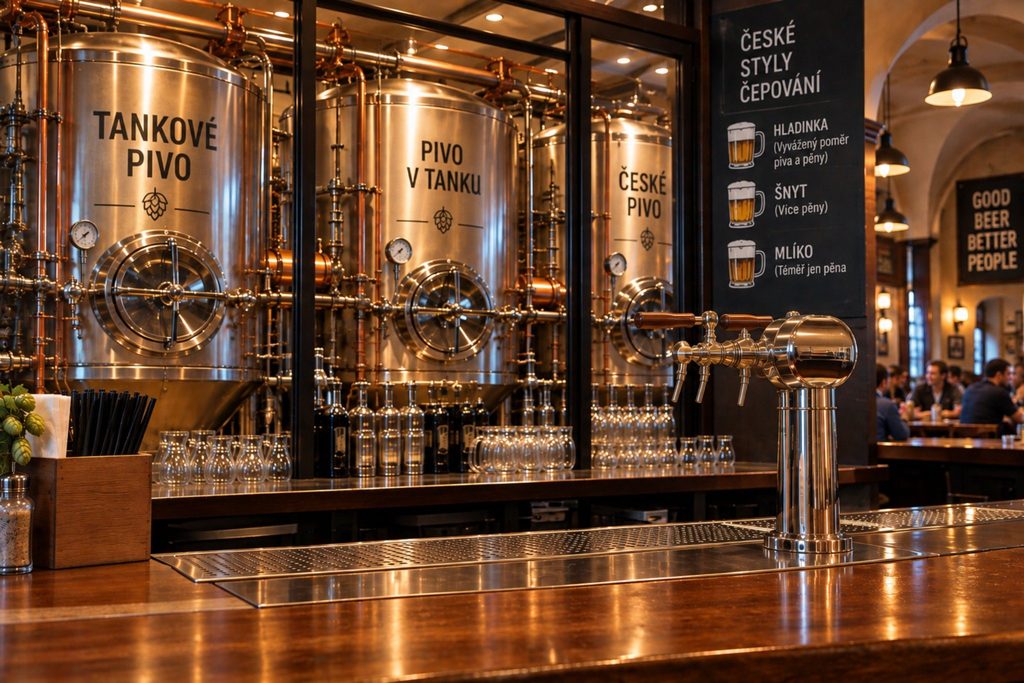 Prague food & beer experiences featuring Czech tank beer in a traditional pub