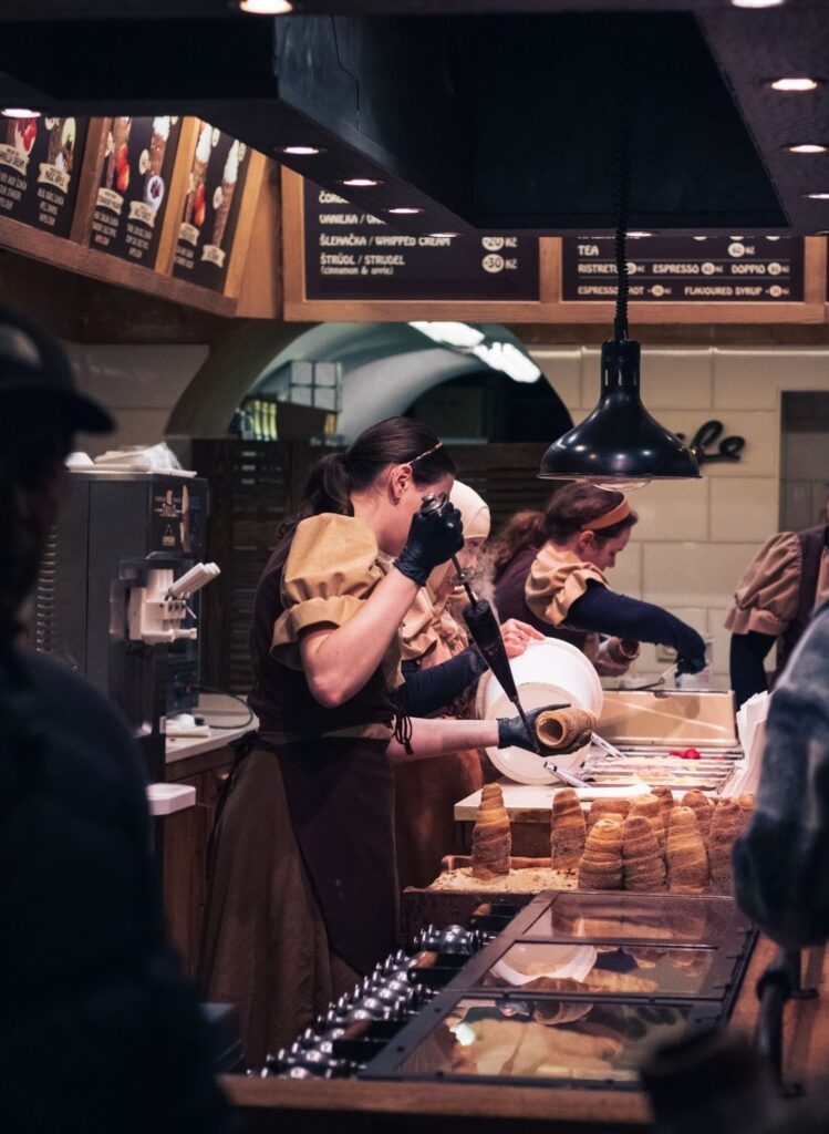 Prague Food & Beer featuring traditional trdelník street food in Prague