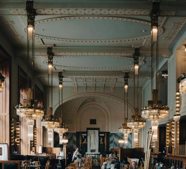 Art Nouveau Prague interior at Municipal House Cafe